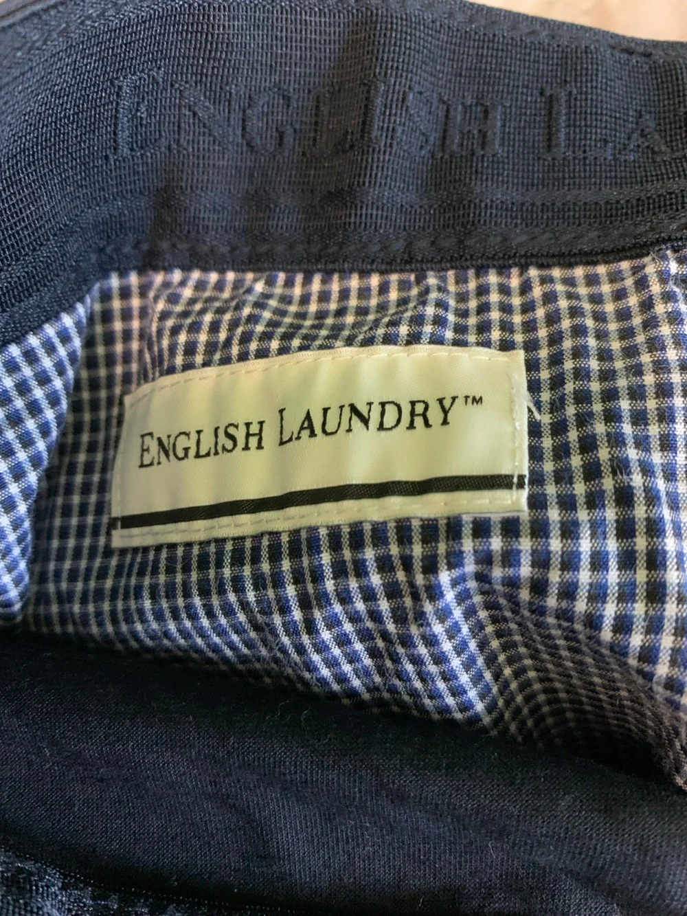 Men's English Laundry Navy Blue Flat Front Straight Leg Tech Pants Size 32X34